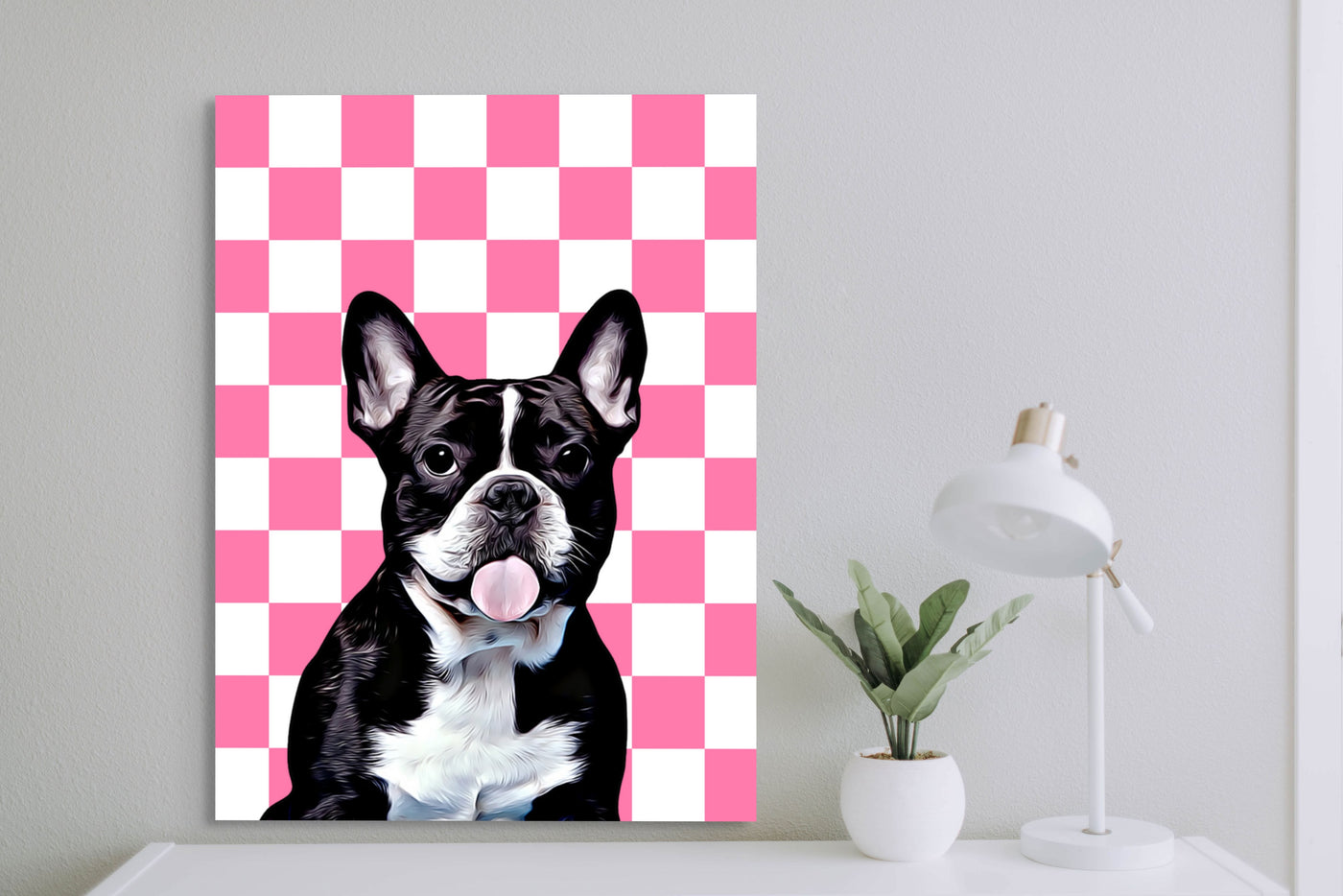 Pink Checkered Canvas