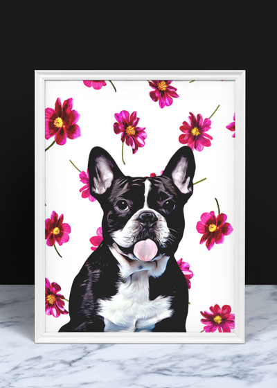 Astonishing Bright Floating Pink Flowers Canvas