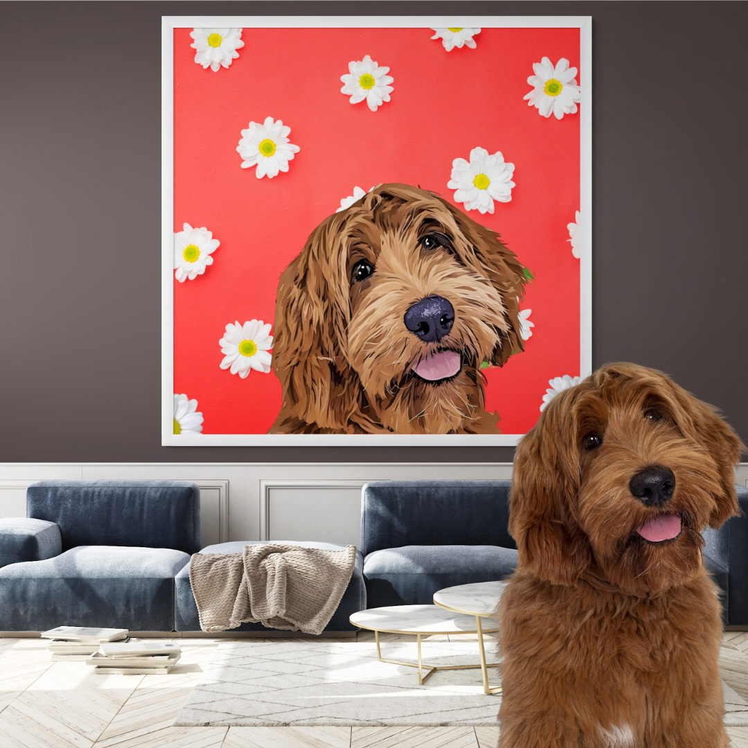 Absolutely Gorgeous  Colorful Daisy Flowers Canvas or Framed Canvas FREE DOG TOY WITH PURCHASE